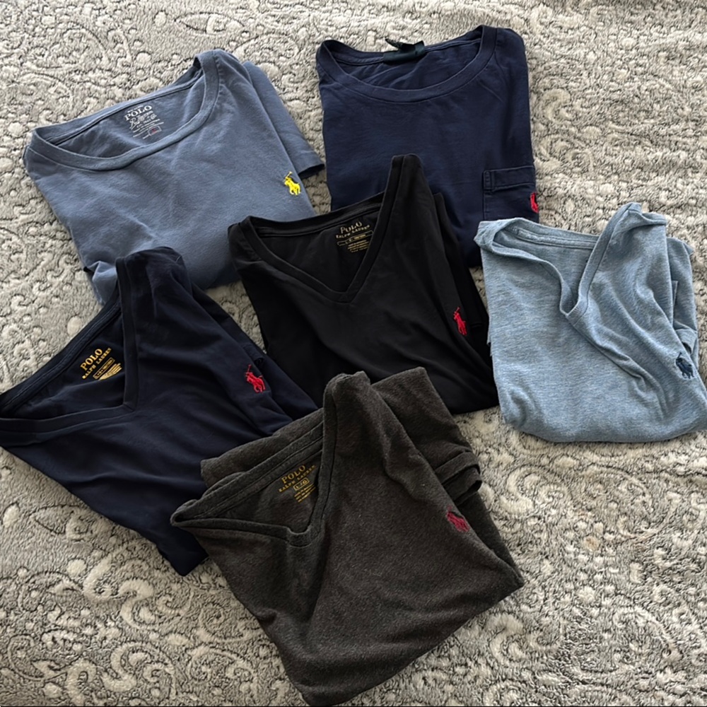 6 pack - Polo by Ralph Lauren Blue and Black Shirts